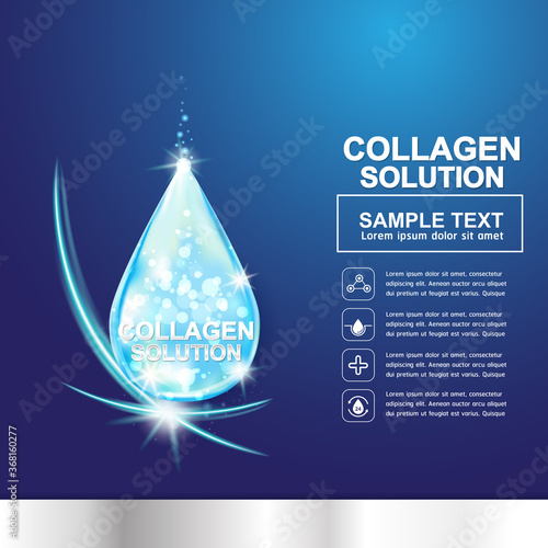 Collagen Serum and Vitamin Background Concept Skin Care Cosmetic.