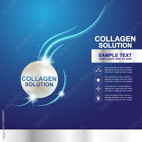 Collagen Serum and Vitamin Background Concept Skin Care Cosmetic.