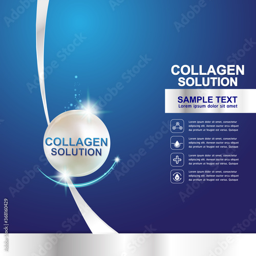 Collagen Serum and Vitamin Background Concept Skin Care Cosmetic.