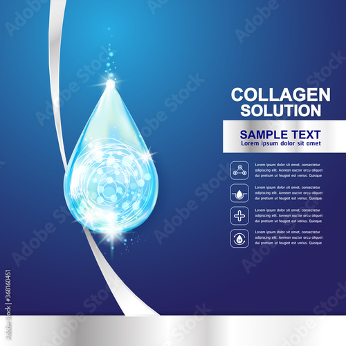 Collagen Serum and Vitamin Background Concept Skin Care Cosmetic.