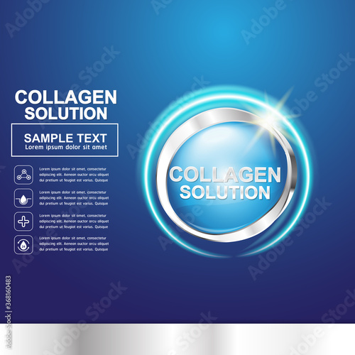 Collagen Serum and Vitamin Background Concept Skin Care Cosmetic.