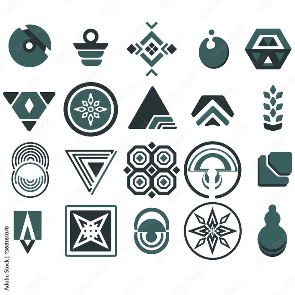 set of abstract icons set of abstract icons