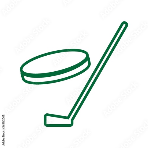 ice hockey puck with stick