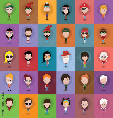 People avatars, Vector women, men avatar