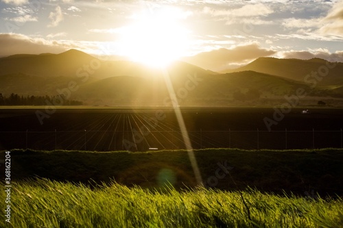 sunset over mountain