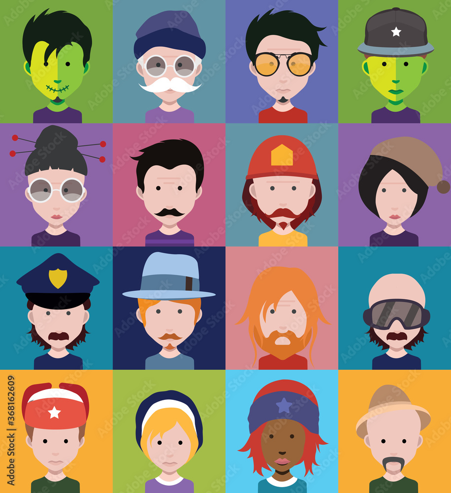 Collection of avatars ( Man and woman Characters ) Collection of avatars ( Man and woman Characters )