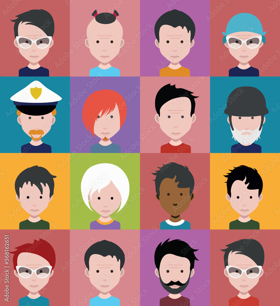Collection of avatars ( Man and woman Characters ) Collection of avatars ( Man and woman Characters )
