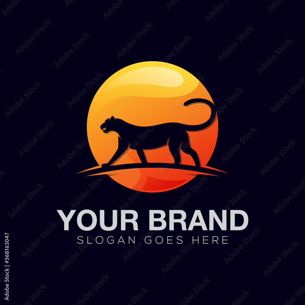 Modern jaguar or panther gradient logo design for your business brand Modern jaguar or panther gradient logo design for your business brand