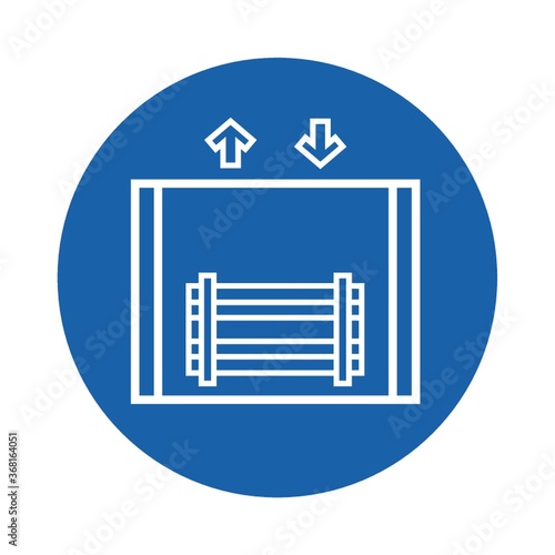 elevator with a crate
