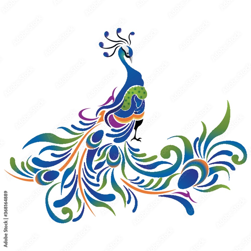 Obraz premium peacock pattern icon