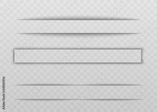 Transparent shadow and blank empty divider or border.