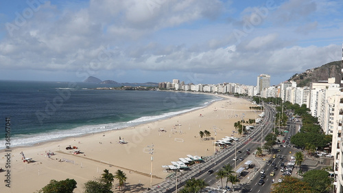 View of Copacabana Beach from rooftop. 