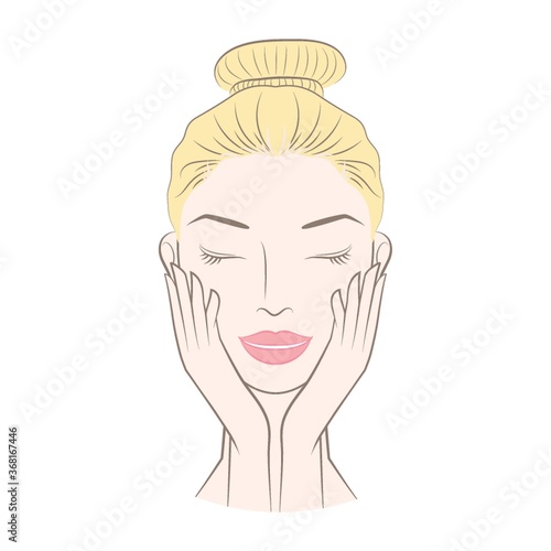 woman satisfied after her doing a facial