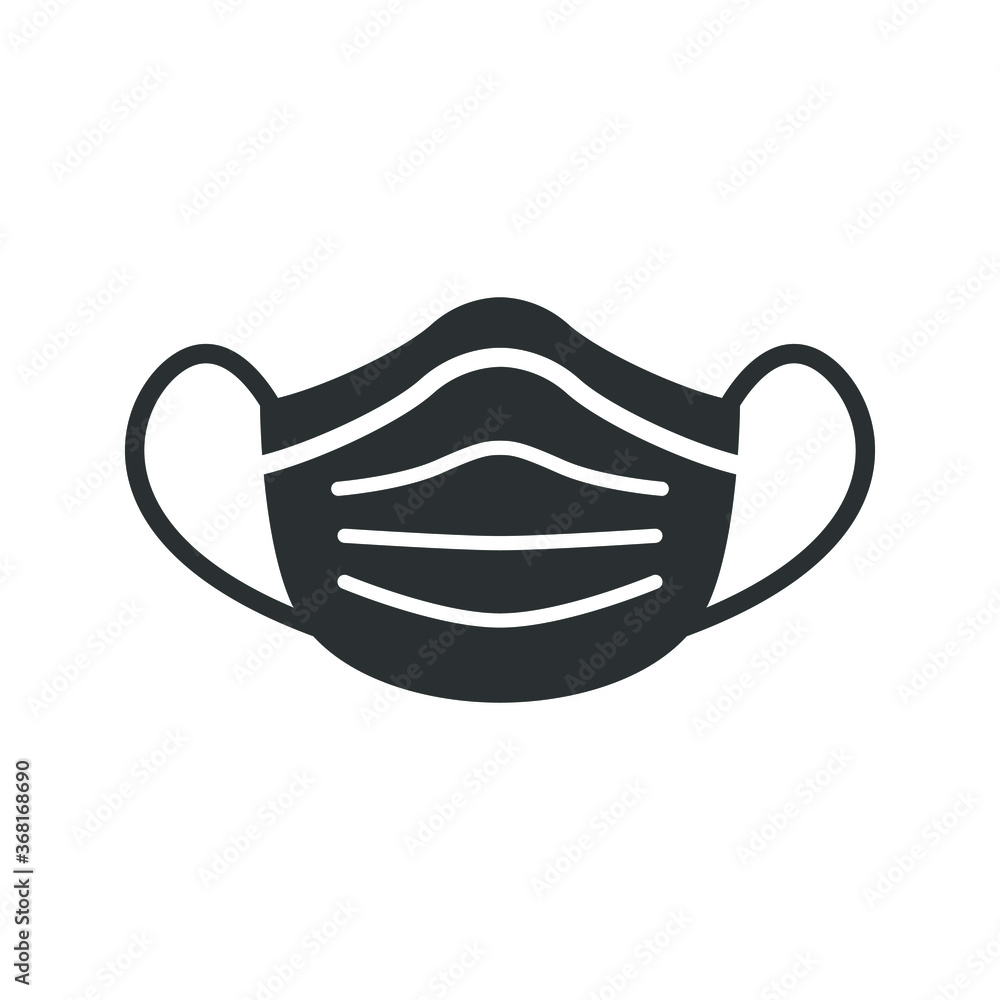 Vector illustration of medical face mask icon on white background Vector illustration of medical face mask icon on white background