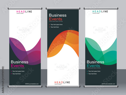 Business banner roll up set,standee banner template,Modern banner.