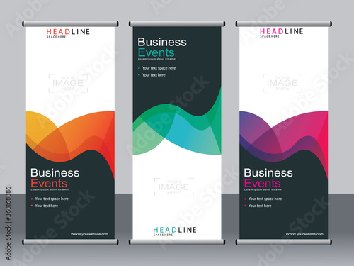 Business banner roll up set,standee banner template,Modern banner.