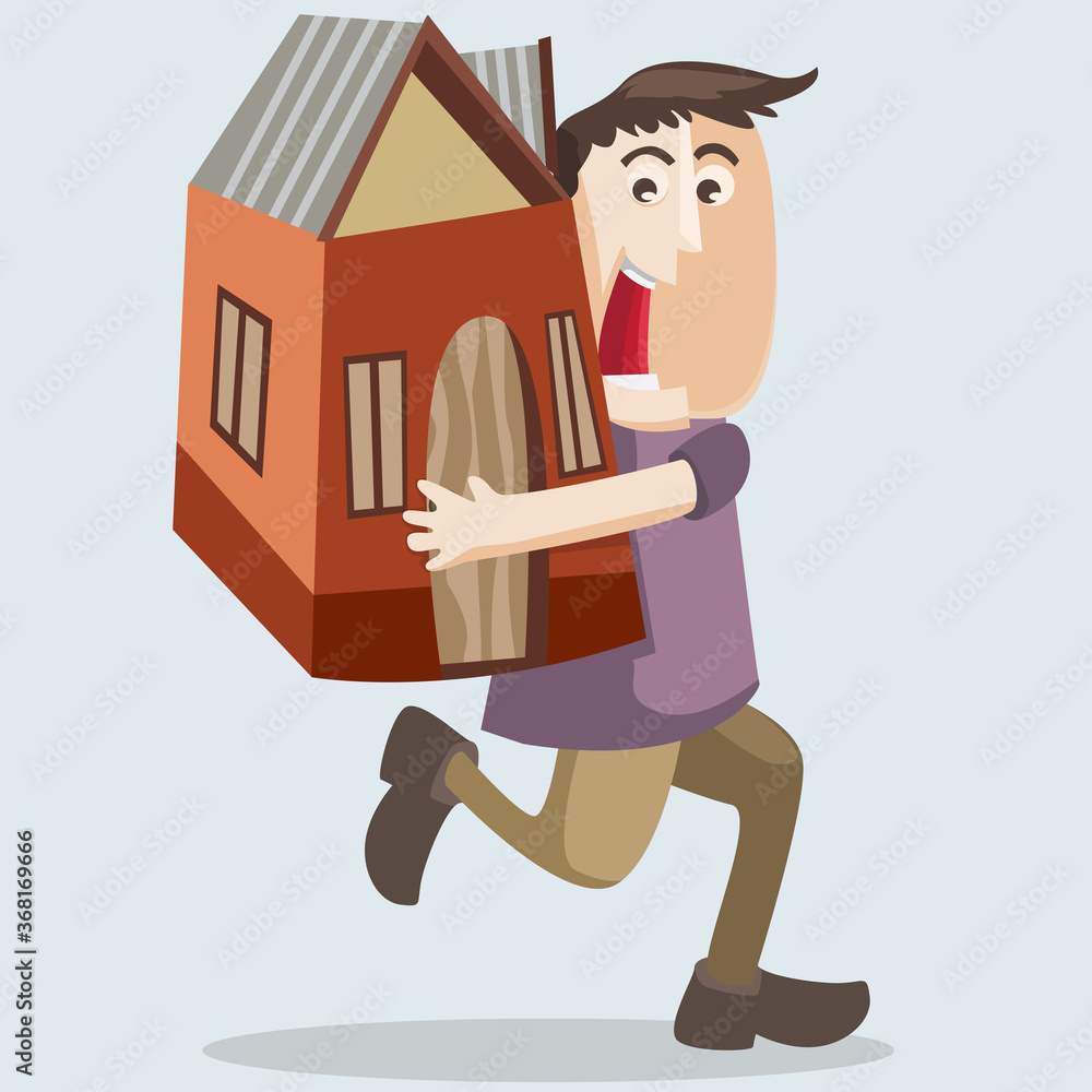 a thief stealing or rob a house flat vector illustration a thief stealing or rob a house flat vector illustration