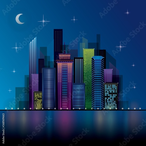 night view cityscape