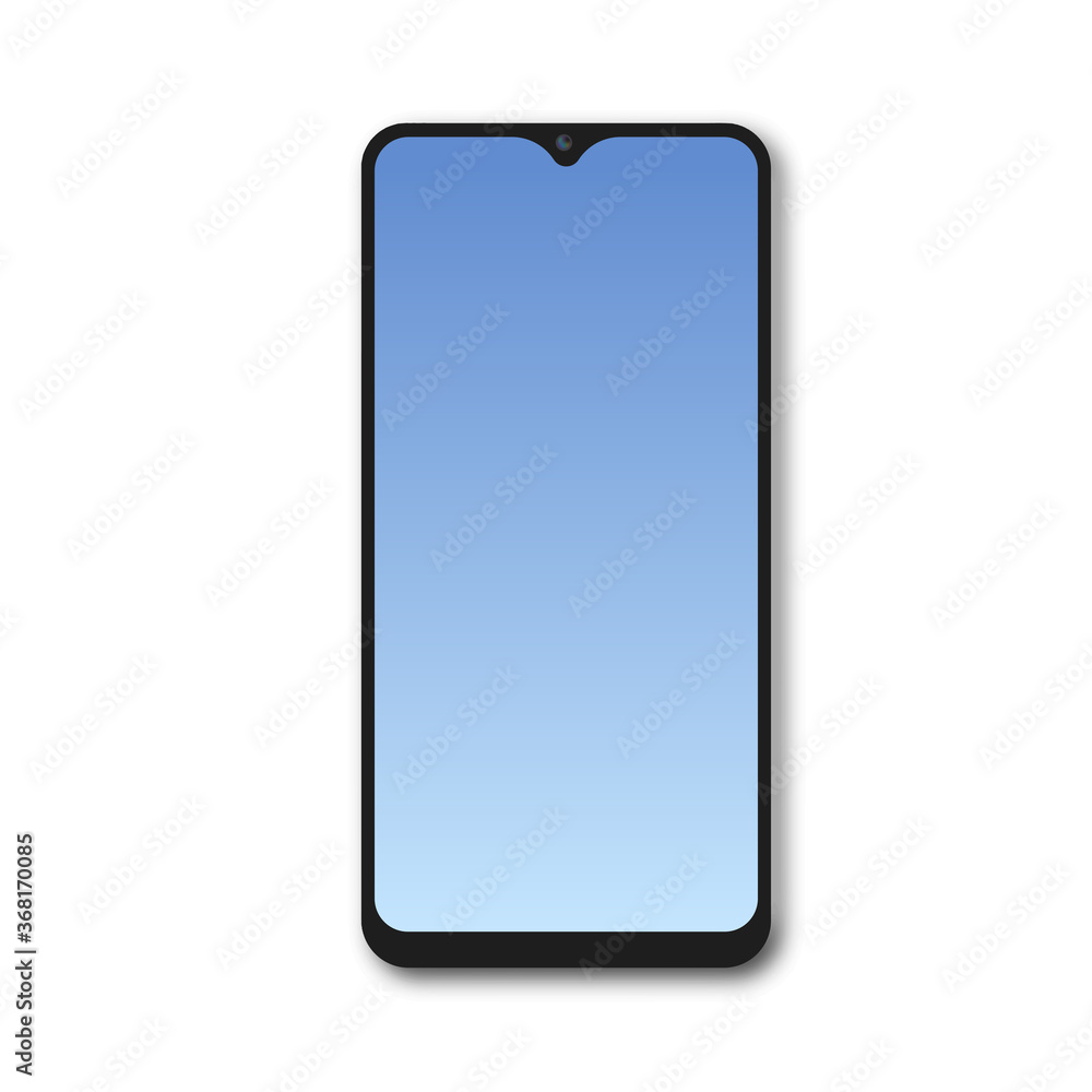 Realistic smartphone with blue gradient screen. Vector Realistic smartphone with blue gradient screen. Vector