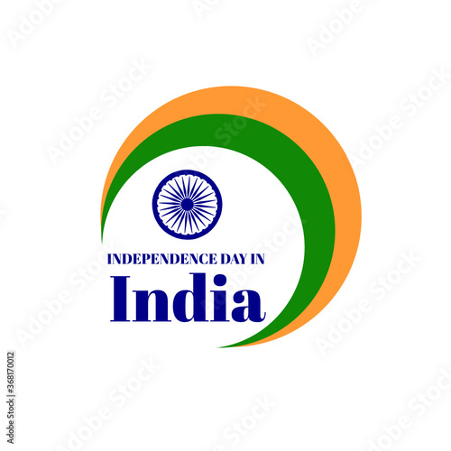 vector illustration on the theme of Independence Day in India on August 15. Decorated with elements of India flag.