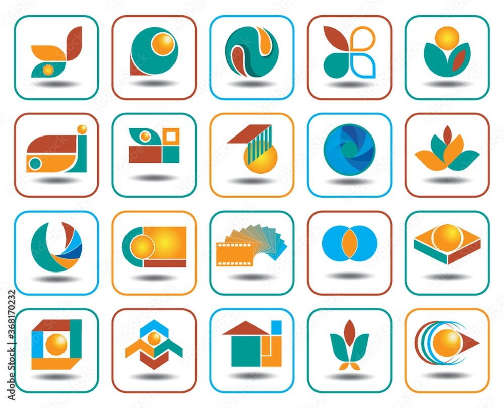 collection of abstract icons