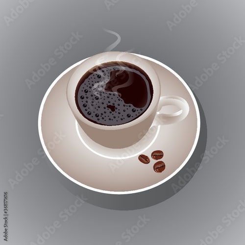 cup of coffee and coffee beans