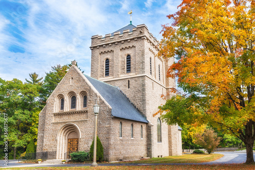 Episcopal Church of Saint Mary in New England in autumn