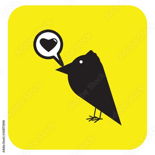 bird and speech bubble with love