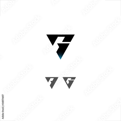geometric triangles initial 7 G letter logo