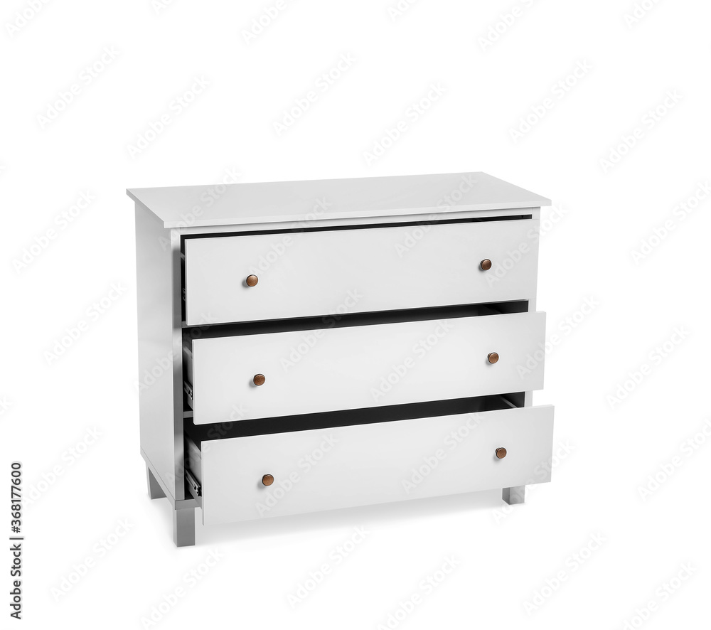 Modern chest of drawers on white background Modern chest of drawers on white background