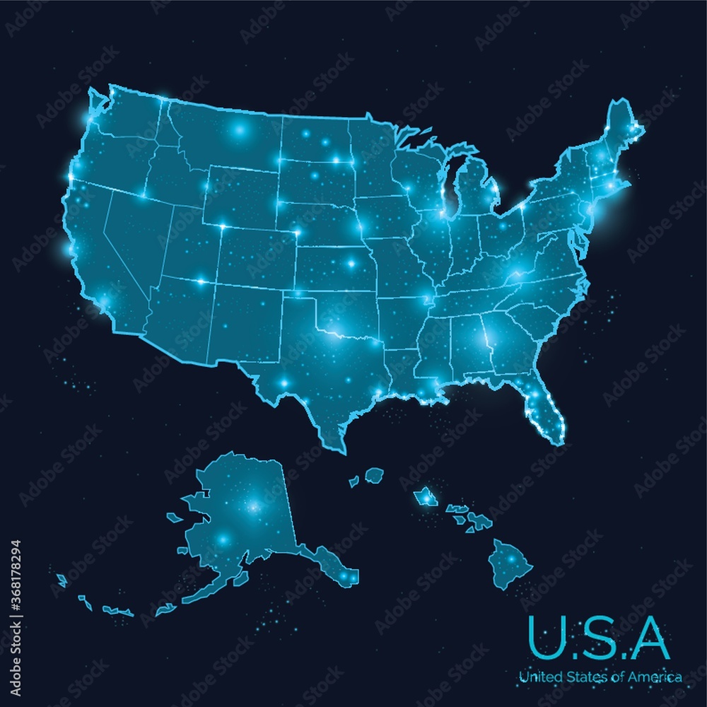 Obraz premium usa map poster