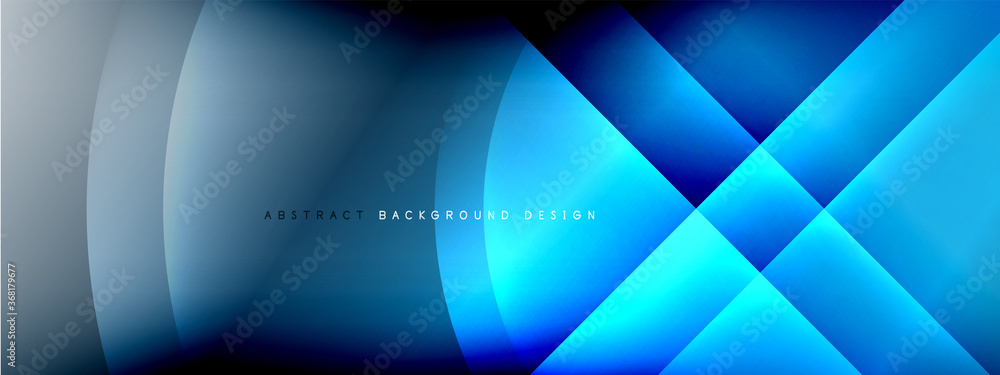 Fototapeta Vector abstract background - circle and cross on fluid gradient with shadows and light effects. Techno or business shiny design templates for text