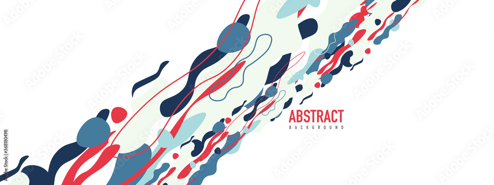 Naklejka premium Trendy liquid style shapes abstract design, dynamic vector background for placards, brochures, posters, web landing pages, covers or banners