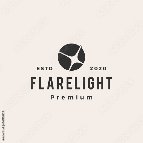 flare light hipster vintage logo vector icon illustration