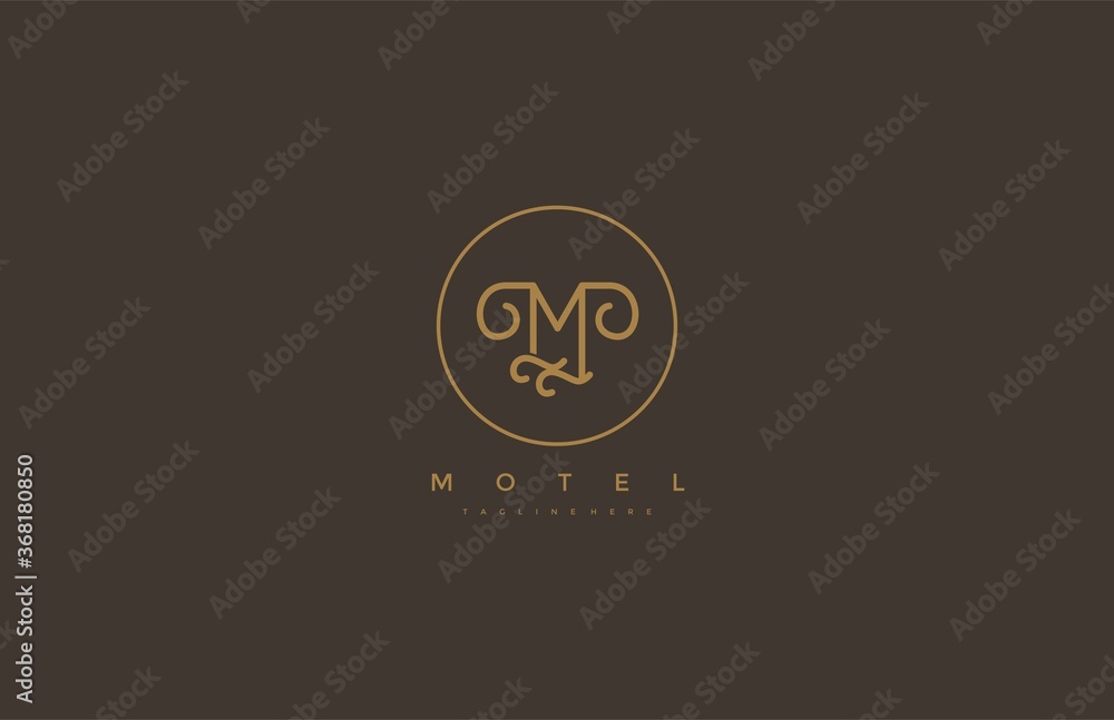 Obraz premium Vector Circle Monogram Decorative Elegance Letter M Logo