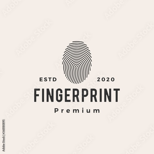 finger print hipster vintage logo vector icon illustration