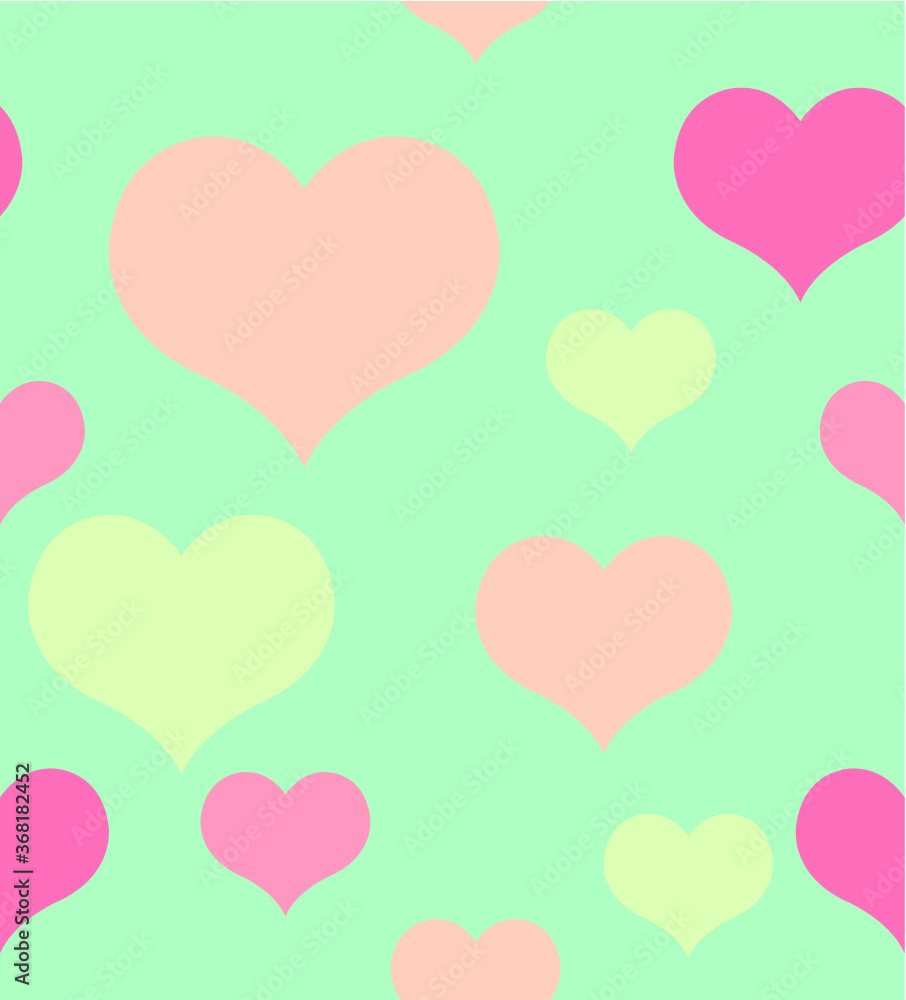 Blue green pink combination heart background wallpaper pattern