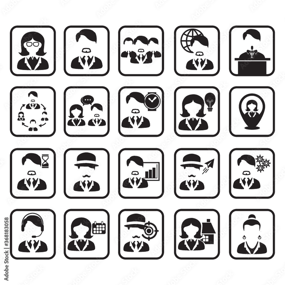 set of professional people set of professional people