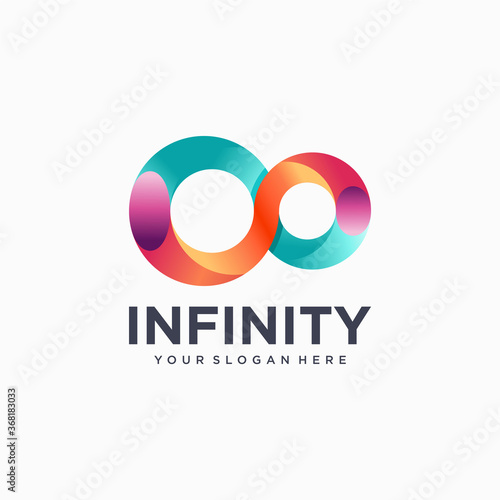 Abstract infinity logo template design. Endless symbol and icon, modern clean style vector illustration