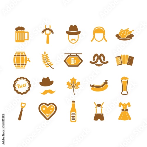 set of oktoberfest icons
