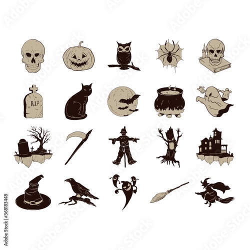 set of halloween icons