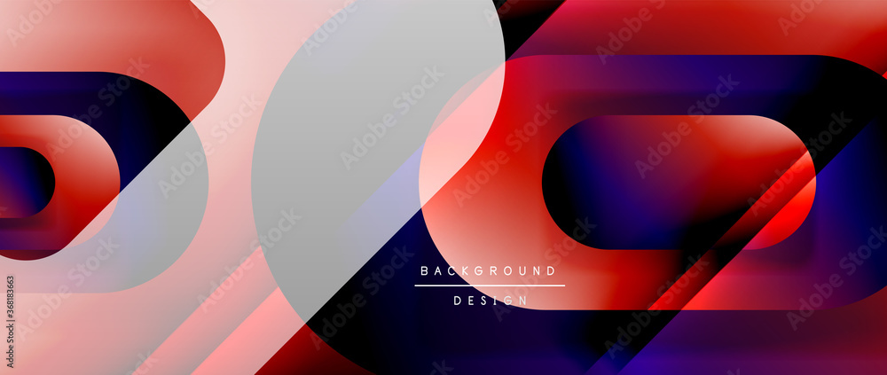 Vector geometric abstract background with lines and modern forms. Fluid gradient with abstract round shapes and shadow and light effects Vector geometric abstract background with lines and modern forms. Fluid gradient with abstract round shapes and shadow and light effects