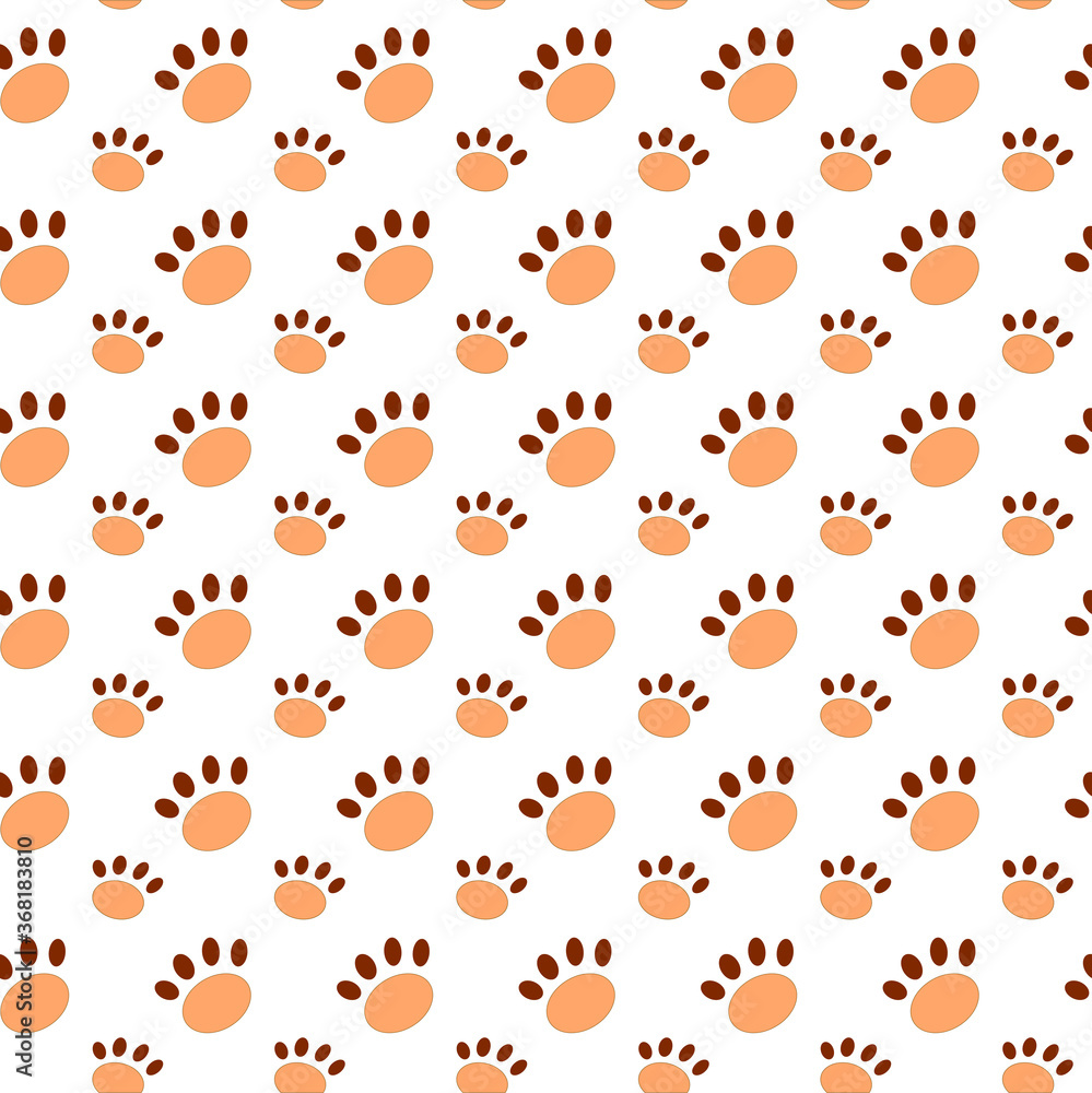 Vector seamless pattern with dog footprints. Can be used for wallpaper,fabric, web page background, surface textures. Vector seamless pattern with dog footprints. Can be used for wallpaper,fabric, web page background, surface textures.
