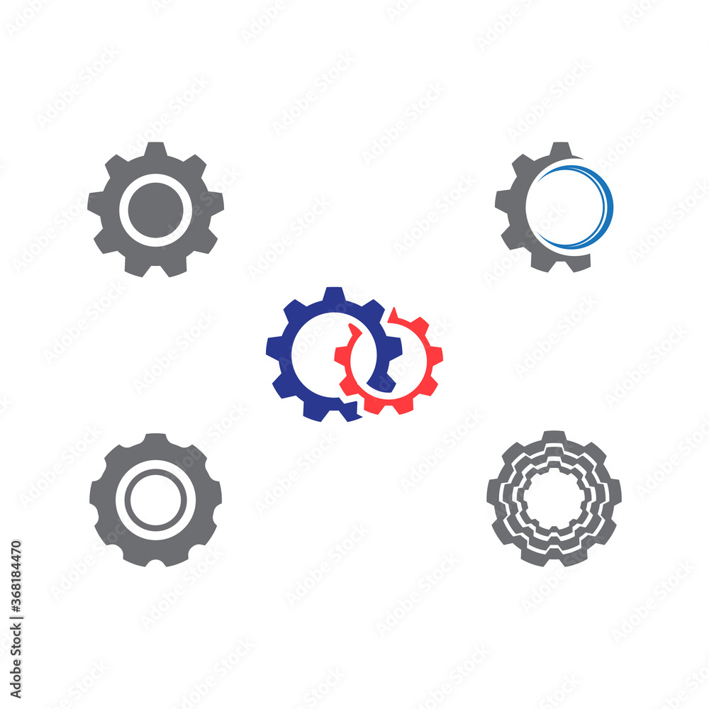 Set Gear Logo Template vector Set Gear Logo Template vector