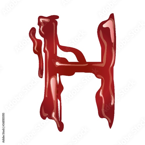 letter h with dripping blood