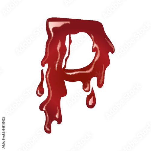 letter p with dripping blood