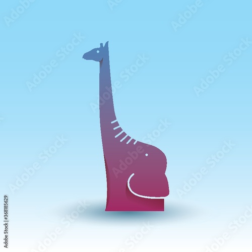 giraffe elephant optical illusion