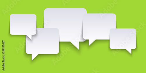 speech bubbles row with free space