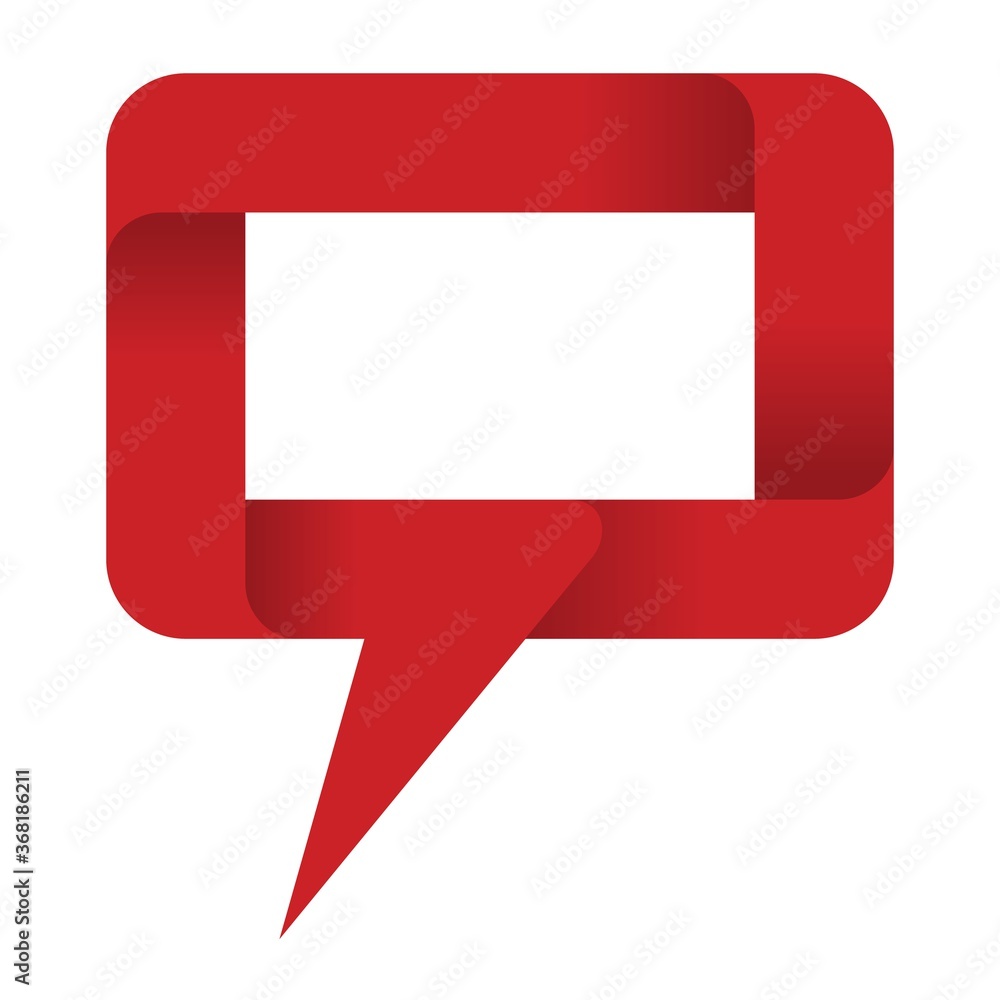 Red ribbon speech bubble. Message balloon Red ribbon speech bubble. Message balloon
