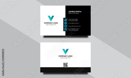 black white business card template